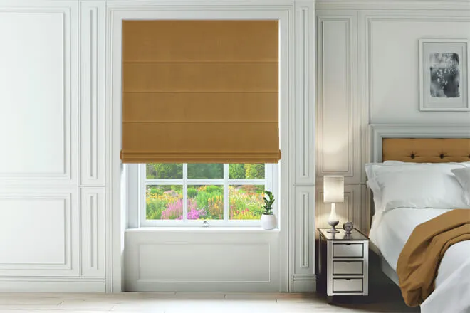 Linosa Gold - Velour Roman Blind