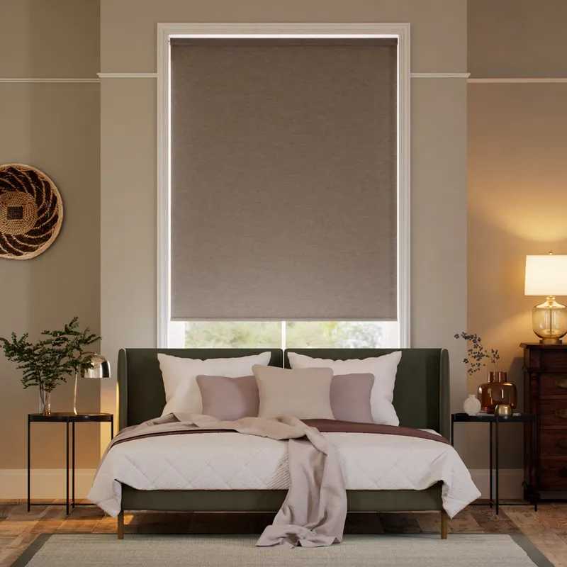 Tamlin Blackout Faux Suede Taupe Roller Blind
