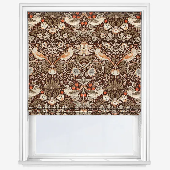 William Morris At Home Strawberry Thief Velvet Acorn Roman Blind