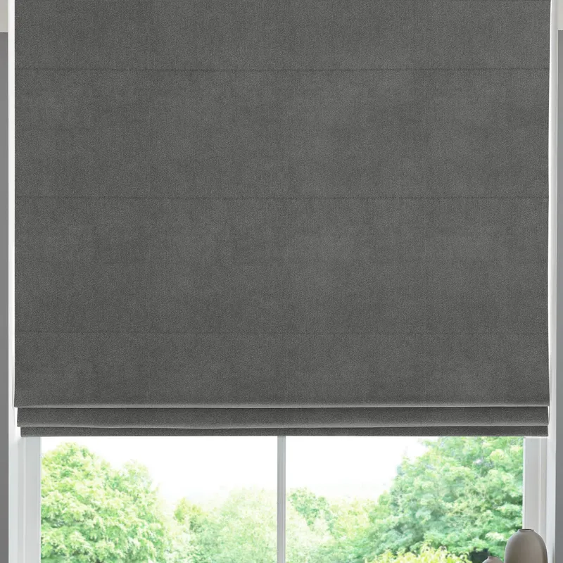 Florence Velvet Made To Measure Roman Blind Slate