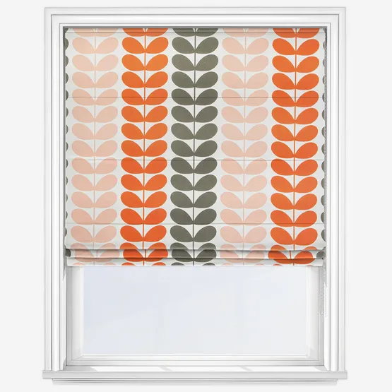 Orla Kiely Trio Stem Persimmon Multi Roman Blind