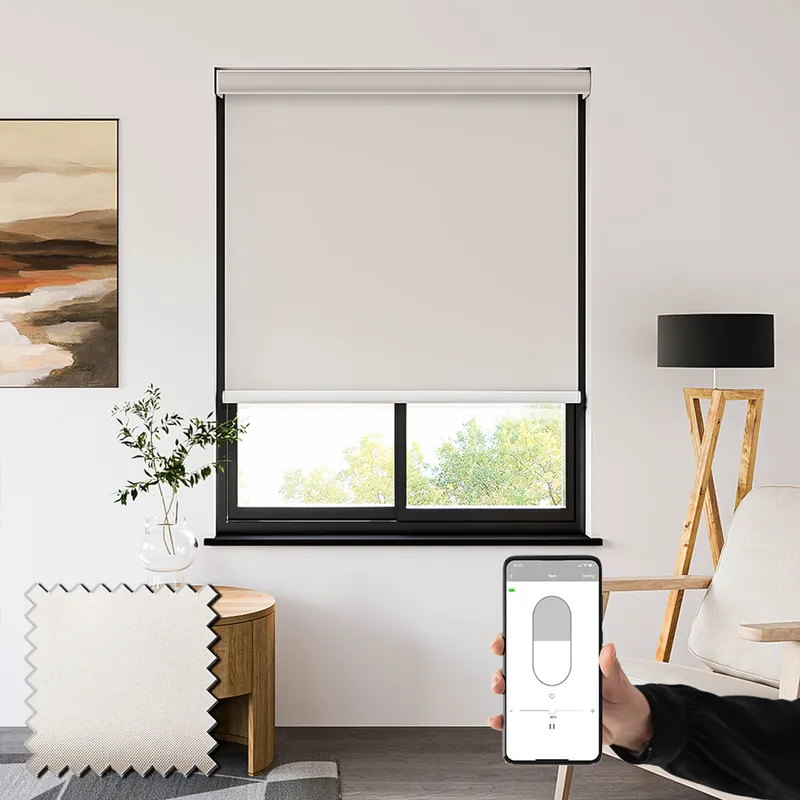 Sueno Blackout Soft White Battery Powered Electric Roller Blinds