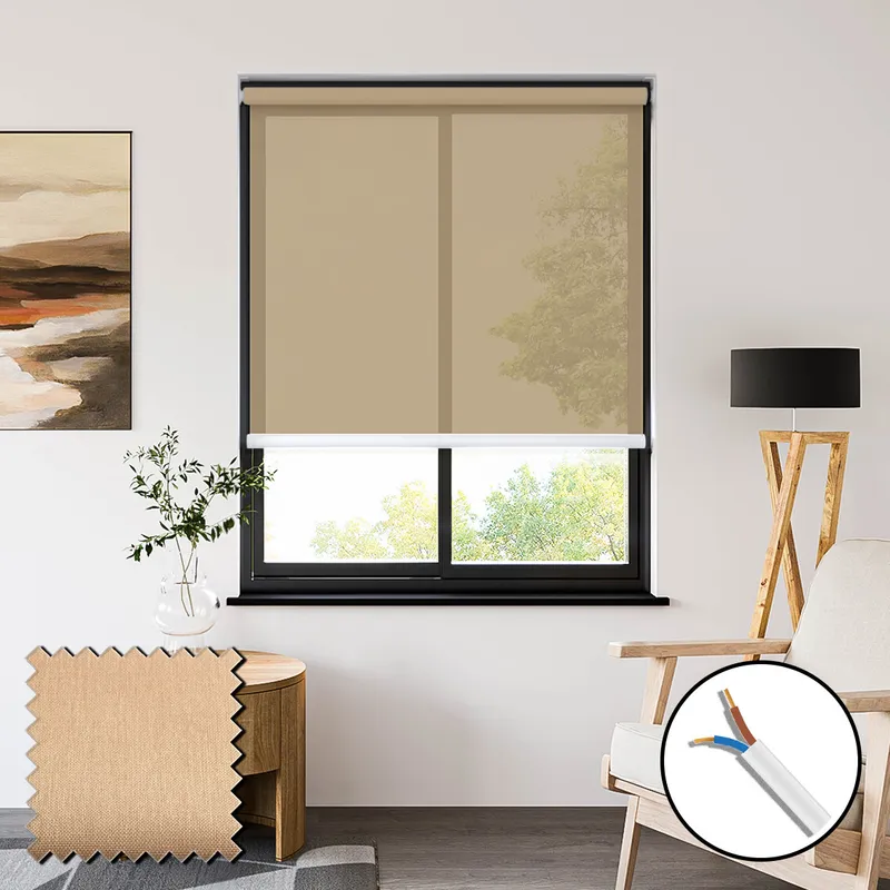 Lucid Sand 230vac Electric Voile Roller Blinds