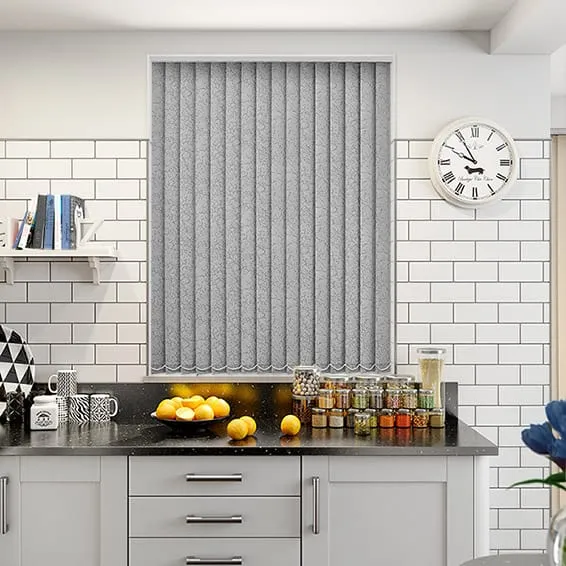 Alicante Marble Silver Pvc Blackout Vertical Blind