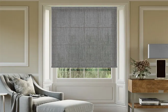 Vision Texture Charcoal - 5% Magic Screen Roller Blind
