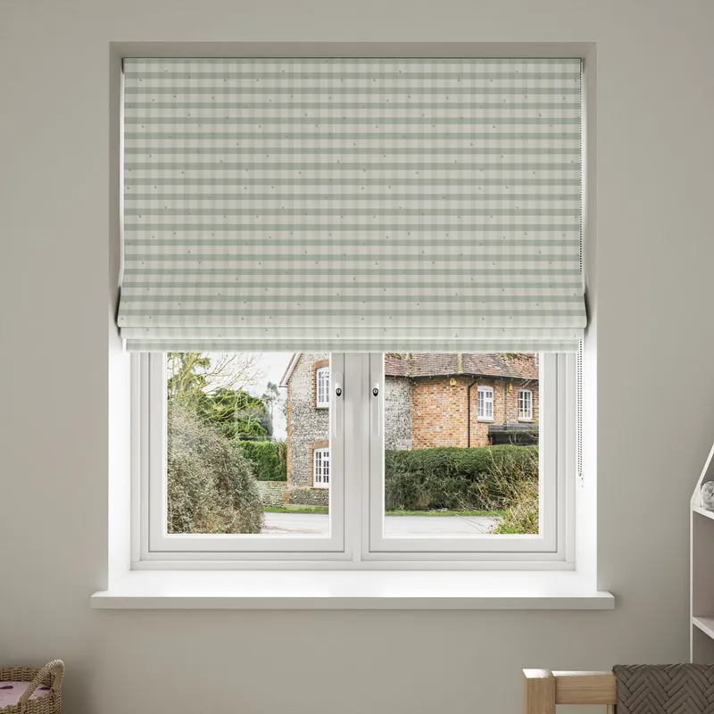 Laura Ashley Alphabet Gingham Sage Blinds Uk