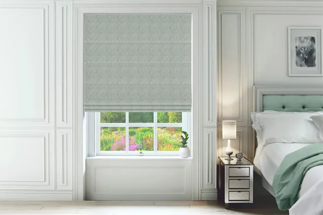 Warwick Duck Egg - Patterned Roman Blind