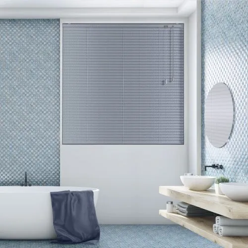 Silver Blue Texture Venetian Blind