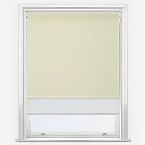 Supreme Blackout Cream & Sunvue White Double Roller Blind