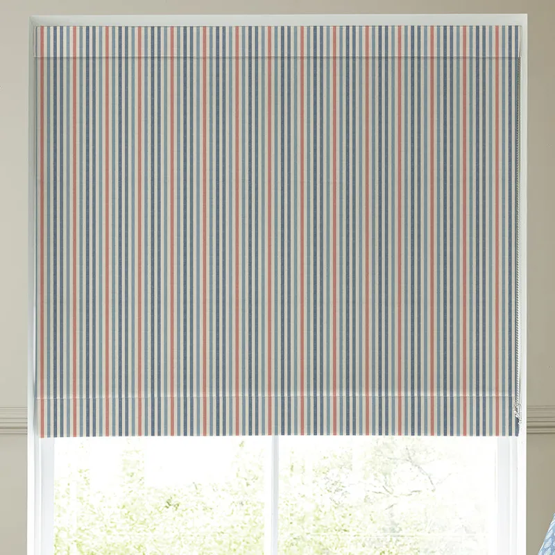 Emily Bond Cornish Stripe Made To Measure Roman Blind Blue Multi
