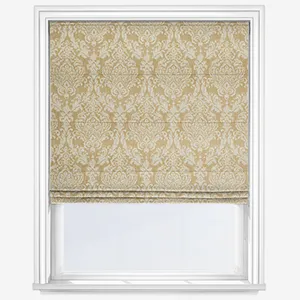 Classic Damask Ochre Roman Blind