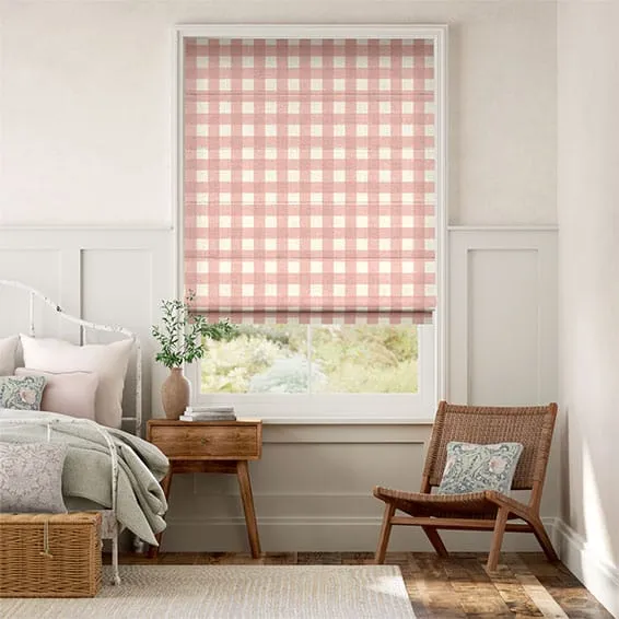 Hudson Gingham Blush Roman Blind