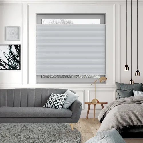 Tensioned Dovestone Blackout Dove Grey Honeycomb Pleated Blind