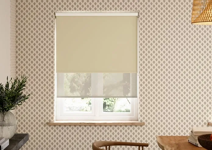 Rimini (Blackout) Mocha & Texen Truffle - Double Roller Blind