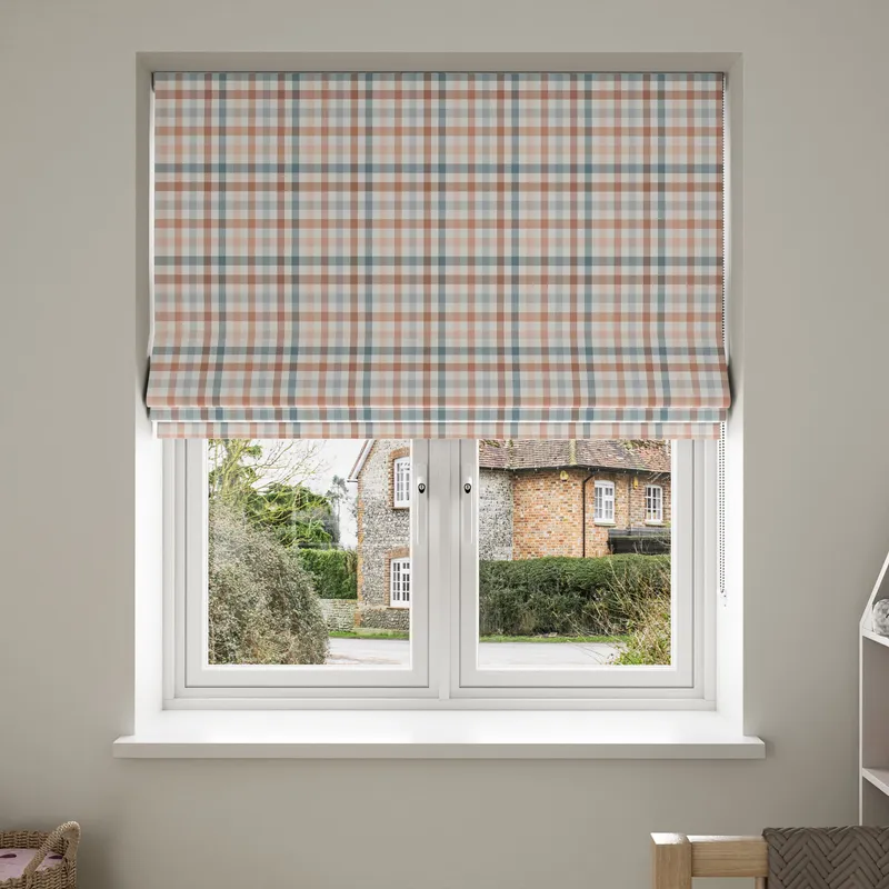 Laura Ashley Cove Check Blush Blinds Uk