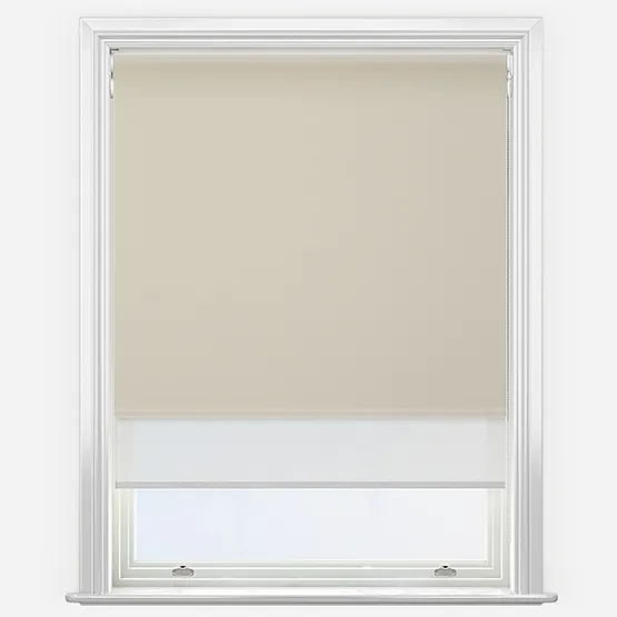Double Roller Aqualuxe Linen & White Double Roller Blind