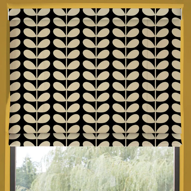 Orla Kiely Solid Stem Made To Measure Roman Blind Black