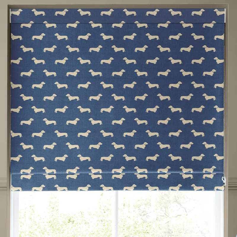 Emily Bond Peggy Made To Measure Roman Blind Indigo