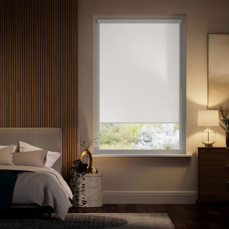 Stick On Toledo Blackout Crisp White Roller Blind