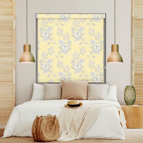 Camellia Yellow No-drill Blackout Roller Blind