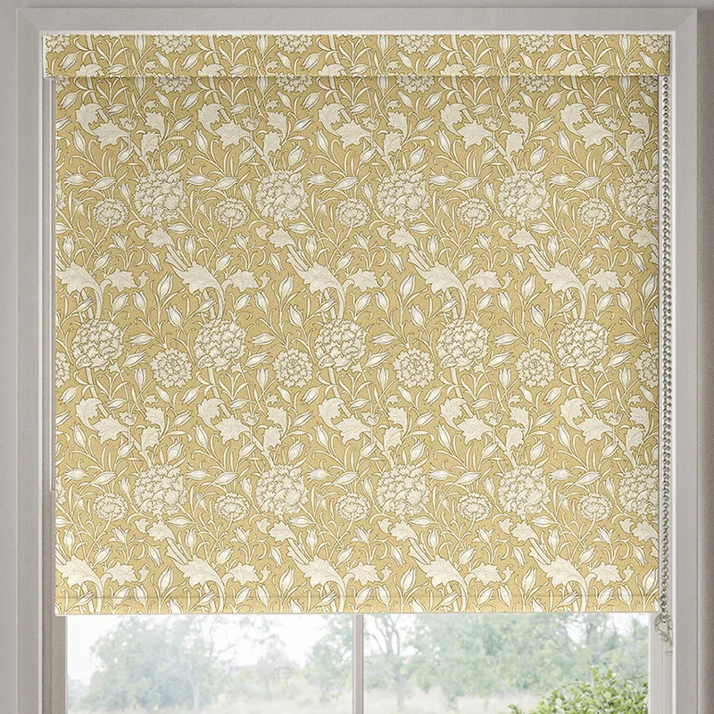 William Morris Wild Tulip Translucent Made To Measure Roller Blind Ochre