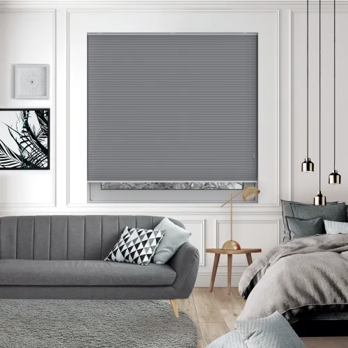 Free Hanging Dovestone Blackout Grey Honeycomb Pleated Blind