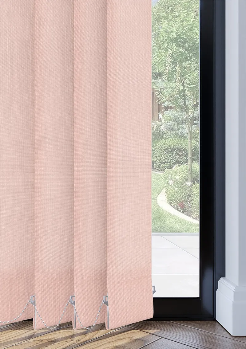 Pink Crossweave Vertical Blind