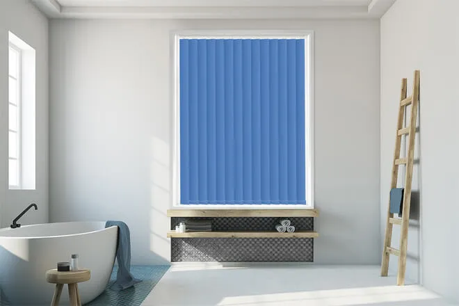 Nicole Surf Blue - Waterproof Blackout Vertical Blind