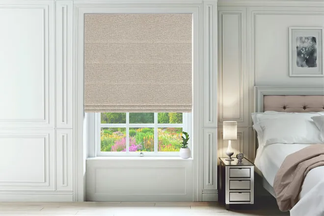 Parton Cream - Patterned Roman Blind