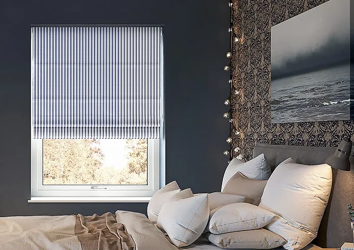 Lace Stripes Sapphire - Roman Blind
