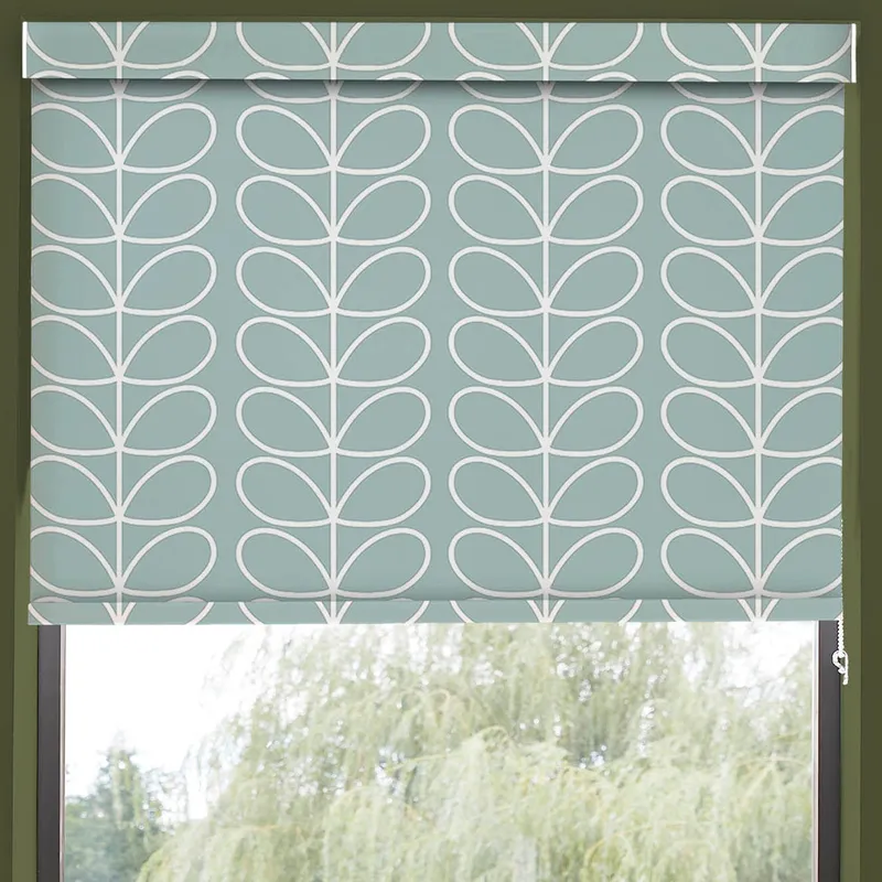 Orla Kiely Jumbo Linear Stem Made To Measure Blackout Roller Blind Aqua
