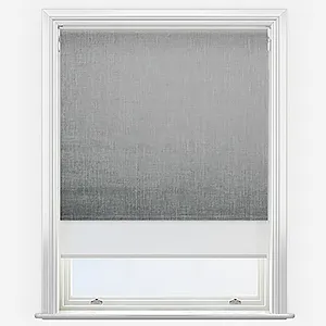 Voga Blackout Smoke Grey & White Double Roller Blind
