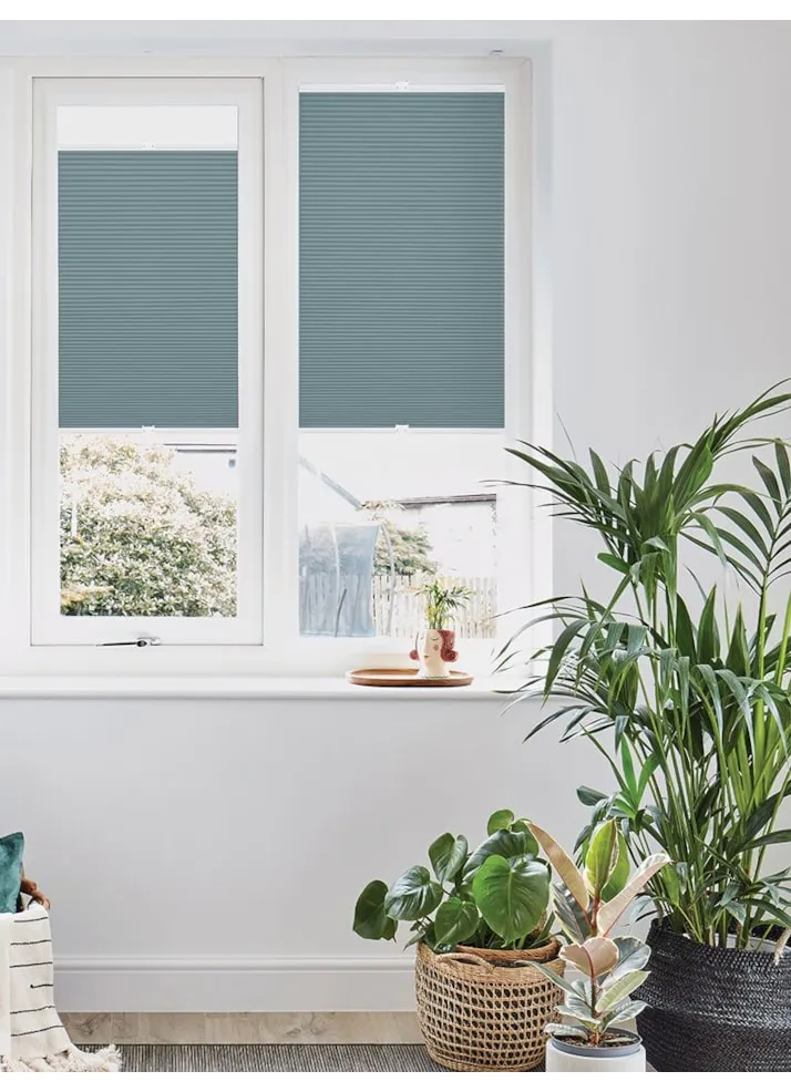 Dusky Blue Blackout Perfect Fit Cellular Thermal Blind