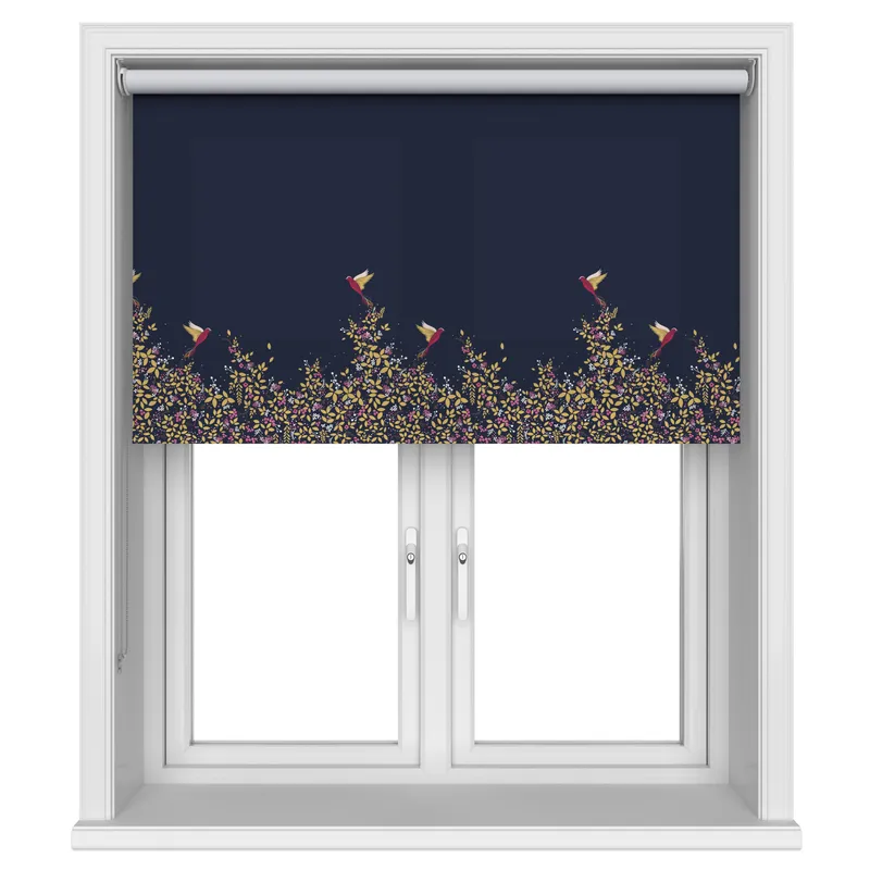 Sara Miller Hummingbird Border Deep Navy Blinds Uk