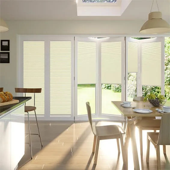 Bifold Clickfit Duoluxe Buttermilk Pleated Blind