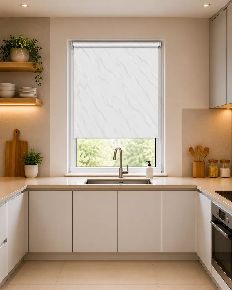 Fiesta White - Pvc Blackout Waterproof Roller Blind