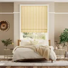 Ella Stripe Honey & Chalk Trimmed Roman Blind