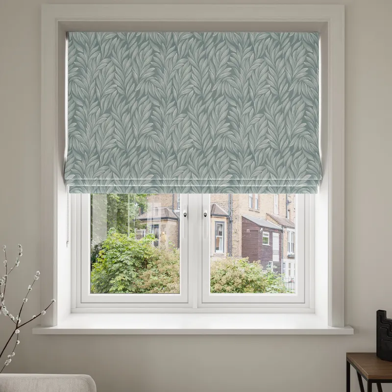 Laura Ashley Coulderton Leaves Dark Duck Egg Blinds Uk