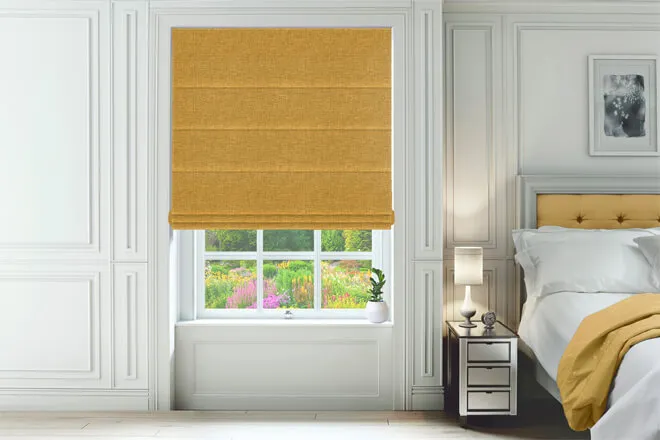 Como Yellow - Woven Roman Blind
