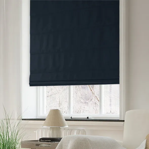 Clarence Velvet Made To Measure Roman Blind Midnight