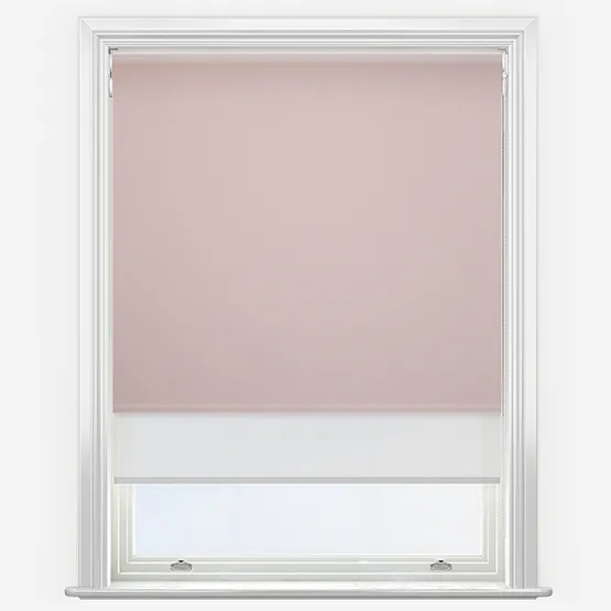 Double Roller Pop Blackout Blush & White Double Roller Blind