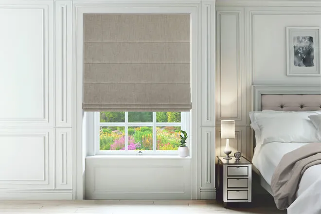 Collodi Beige - Herringbone Woven Roman Blind