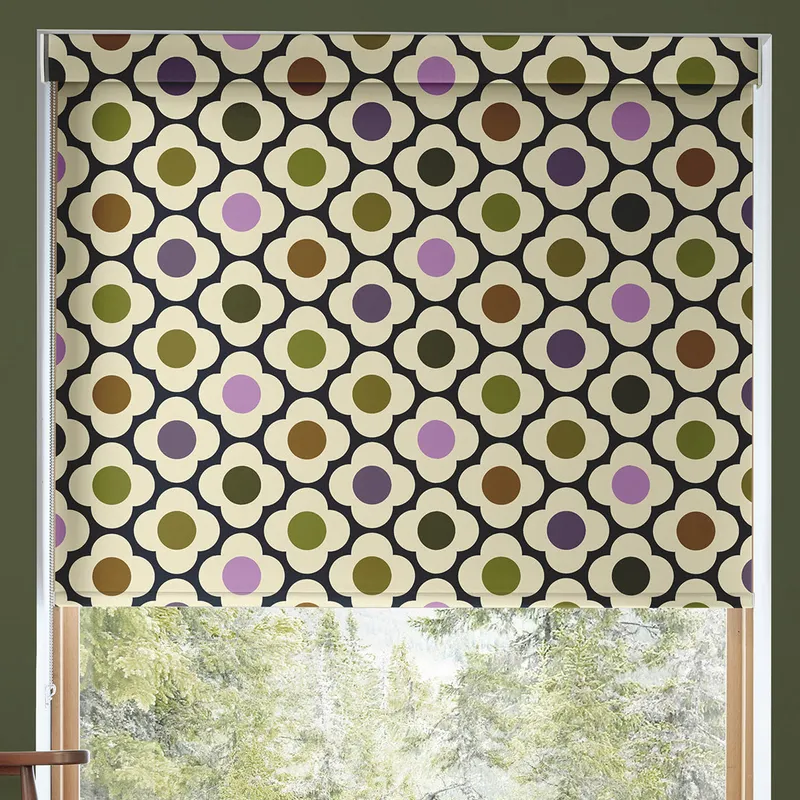 Orla Kiely Spot Flower Blackout Made To Measure Roller Blind Multi Mauve