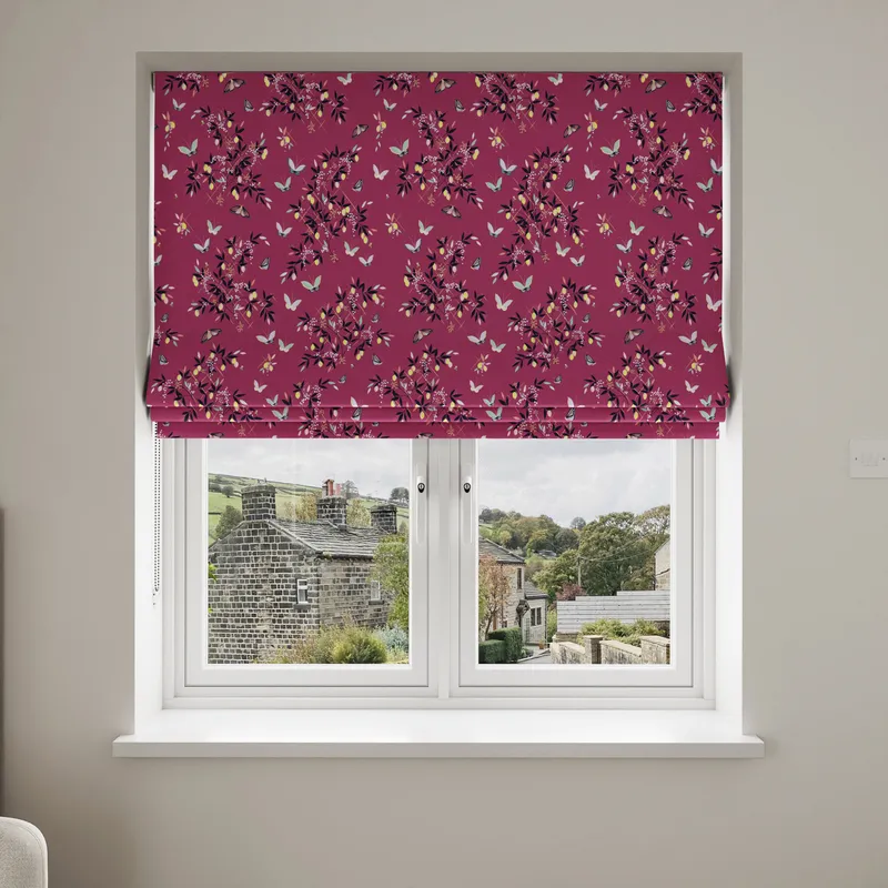 Sara Miller Butterflies & Trellis Purple Blinds Uk