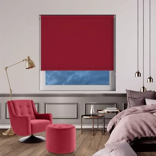 Bedtime Crimson Red Roller Blind