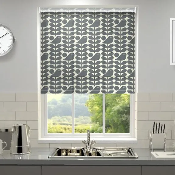 Orla Kiely Early Bird Made To Measure Roller Blind Cool Grey