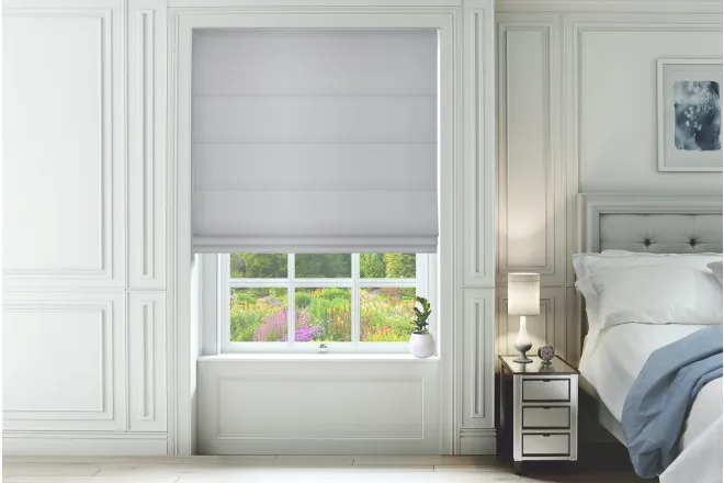 Umbria Silver - Faux Silk Roman Blind