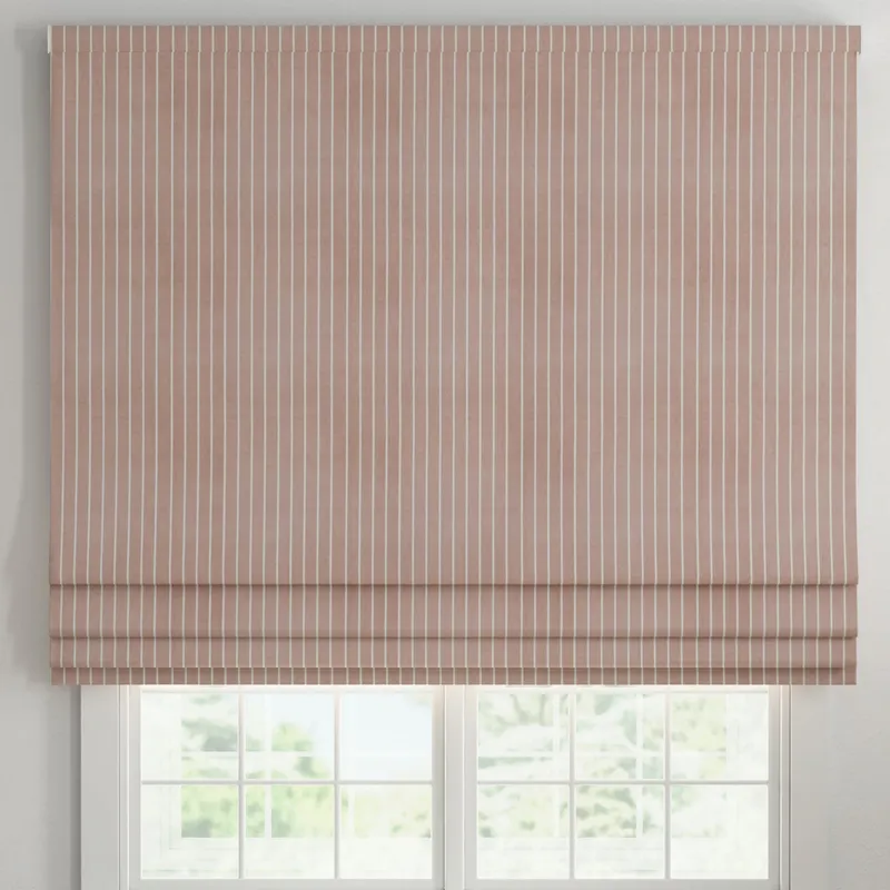 Ante Decor Burgess Printed Cotton Stripe Made To Measure Roman Blind Pink