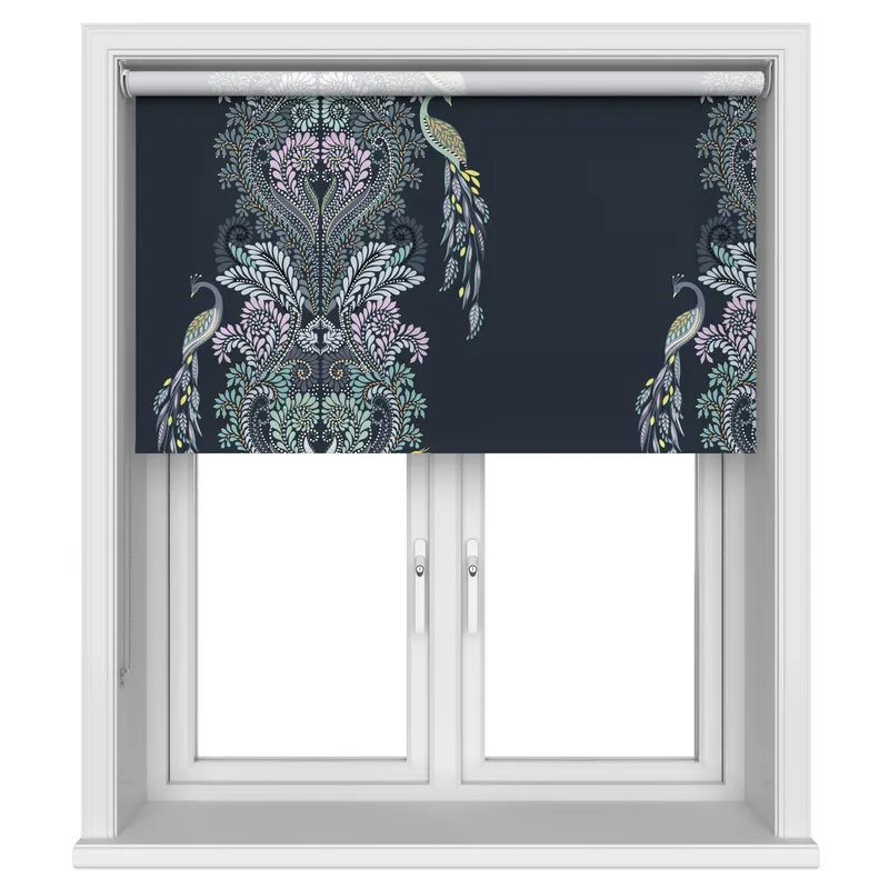 Sara Miller Peacock Filigree Petrol Blinds Uk
