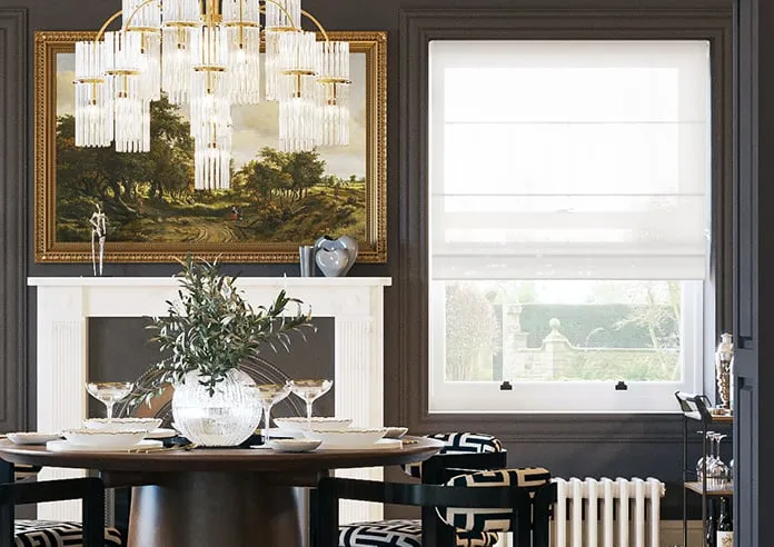 Casoria Voile White Horizon - Roman Blind